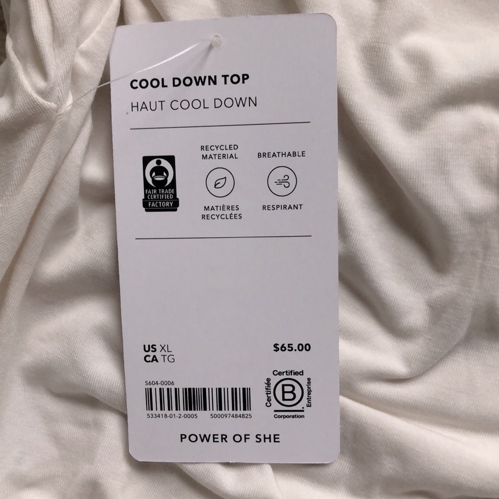 Athleta Cool Down Top in Magnolia White Size XL - NWT - Picture 7 of 7